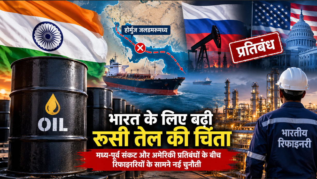 भारत के लिए बढ़ी रूसी तेल की चिंता: मध्य-पूर्व संकट और अमेरिकी प्रतिबंधों के बीच रिफाइनरियों के सामने नई चुनौती