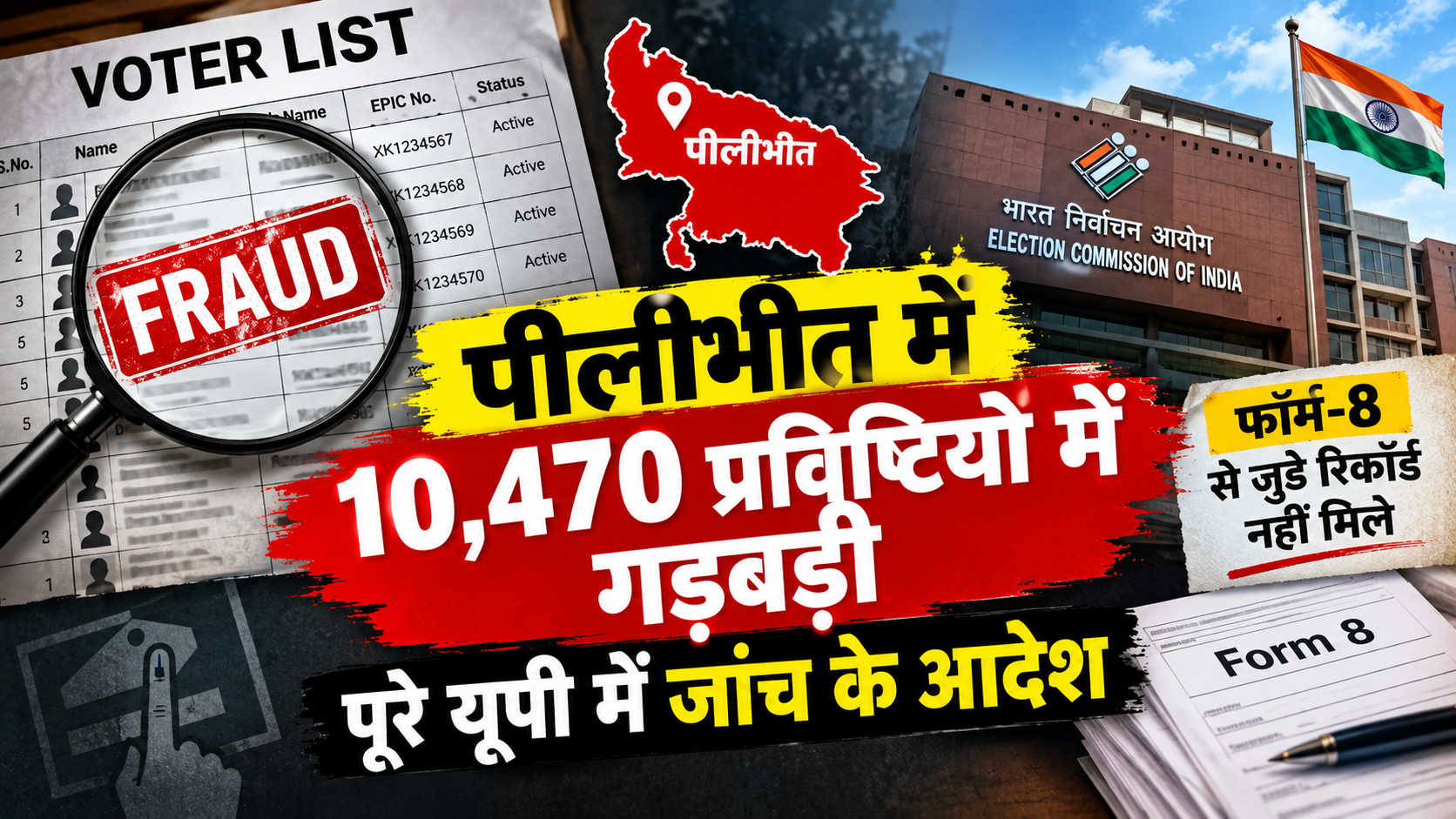 UP Voter List: पीलीभीत में 10,470 एंट्री में गड़बड़ी, पूरे यूपी में जांच के आदेश