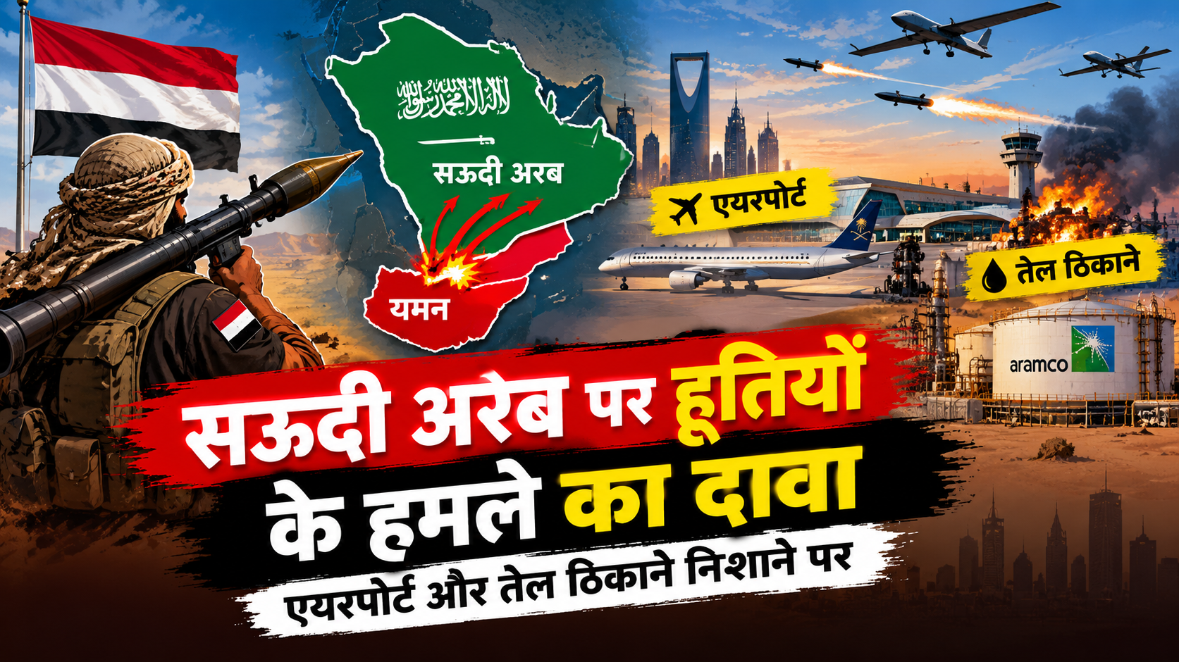 Houthis Saudi Arabia Attacks: एयरपोर्ट और तेल ठिकाने निशाने पर